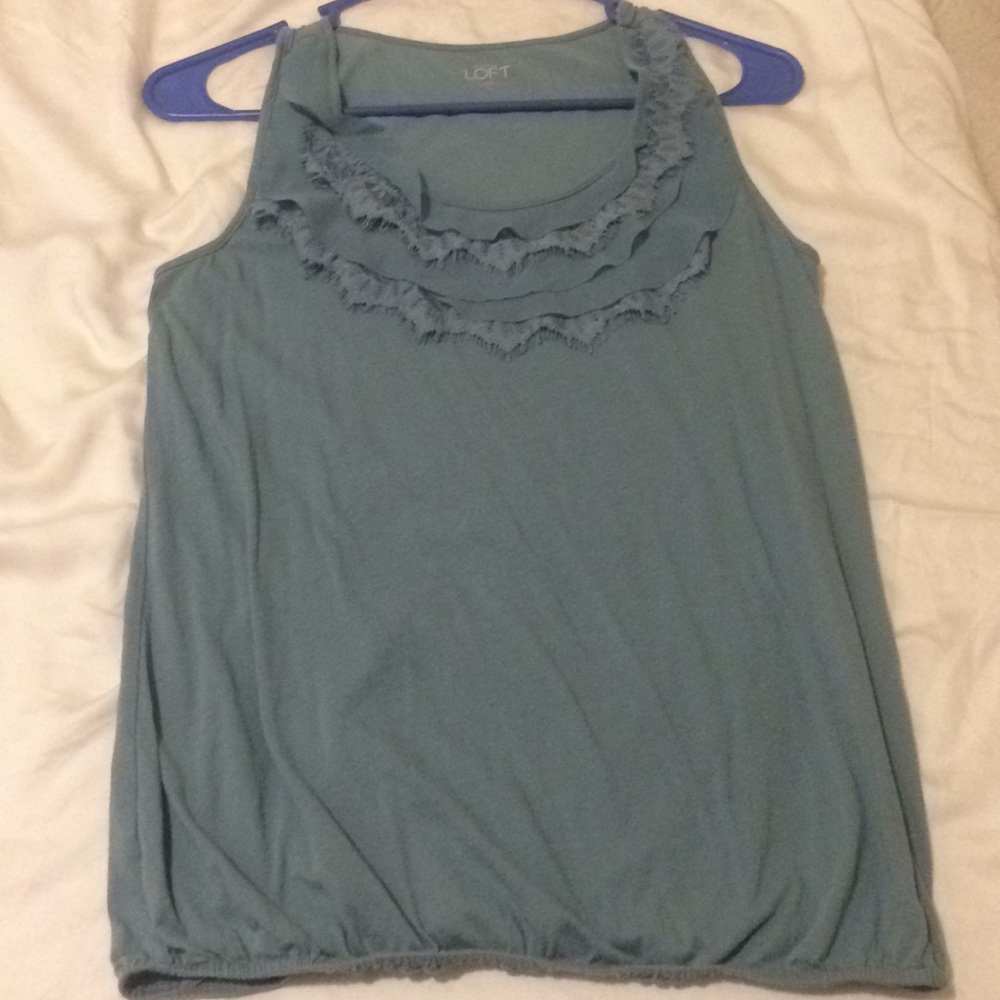Ann Taylor LOFT sleeveless shirt with ruffles